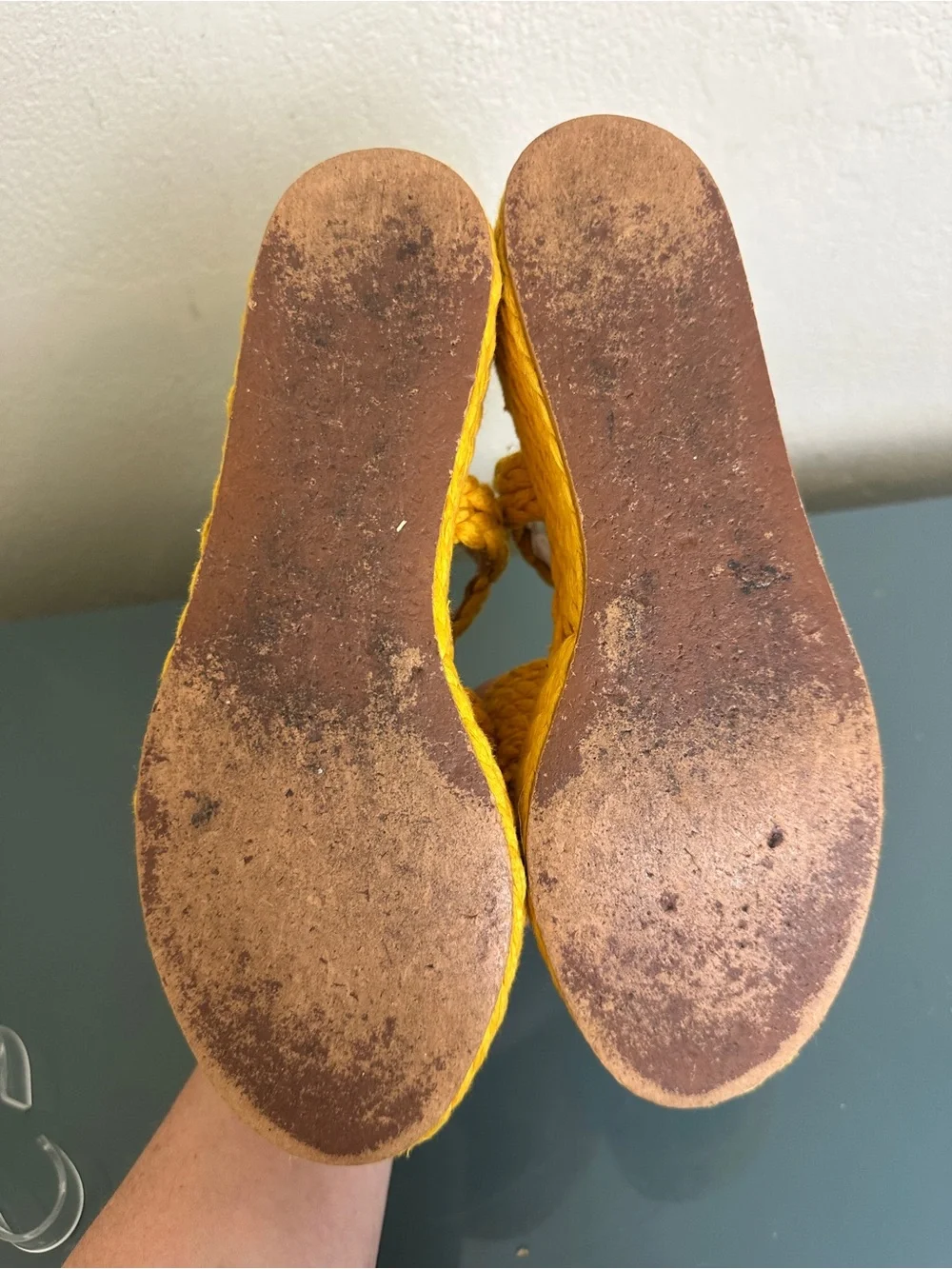 Robert Clergerie Aida Goldenrod Raffia Platform Sandals Size US 6 EU 36.5 $450